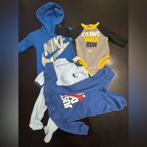 Nike One Piece Bundle (x3) Bundle w/ Laura Ashely (x1) for 3-6 month